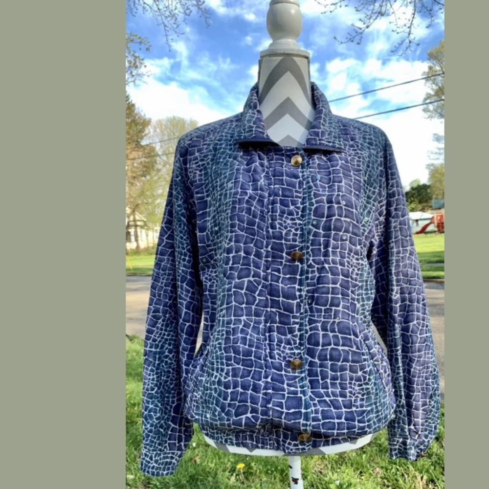 VTG Mureli Animal Print Sequined Silk Windbreaker